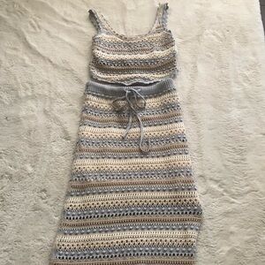 Crochet two piece skirt set
